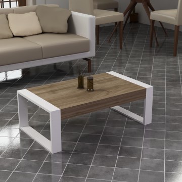 Coffee table RETRO 40x90 cm white/brown
