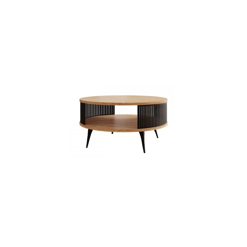 Coffee table ROENNI 44x75 cm black/golden oak