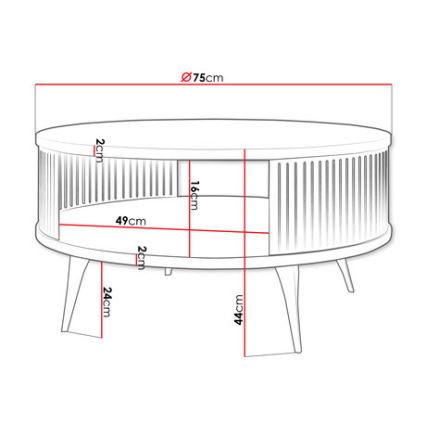 Coffee table ROENNI 44x75 cm black/white