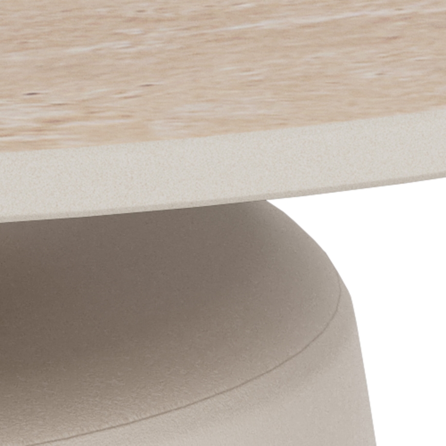 Coffee table SANTORINI Ø 70 cm travertine/grey/ceramic