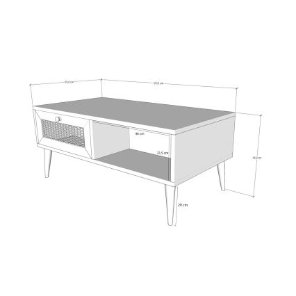 Coffee table SIDYMA 45x97 cm brown
