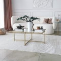 Coffee table SUN 35x94 cm gold/clear