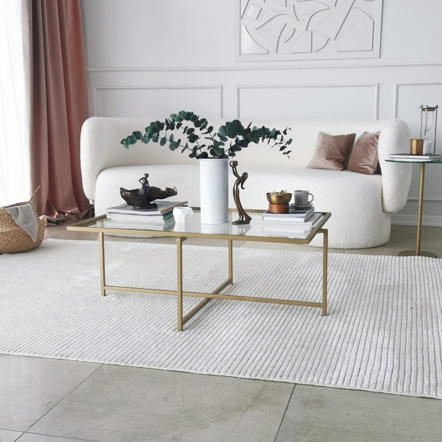 Coffee table SUN 35x94 cm gold/clear
