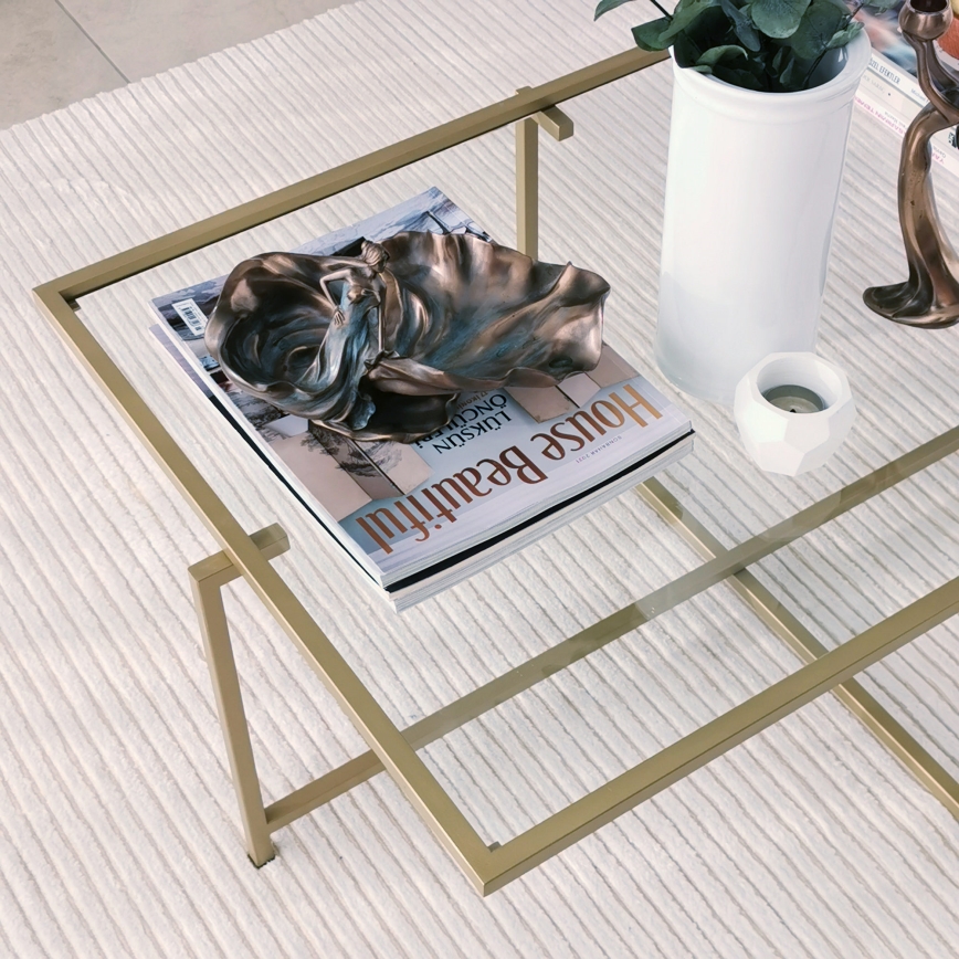 Coffee table SUN 35x94 cm gold/clear