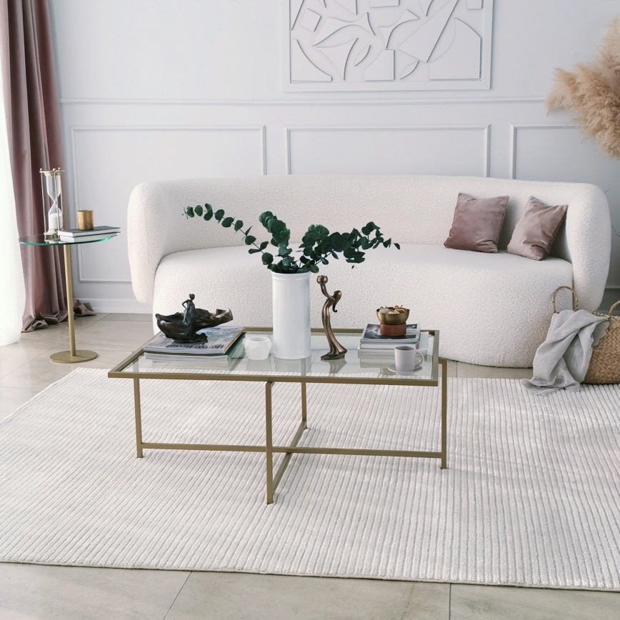 Coffee table SUN 35x94 cm gold/clear
