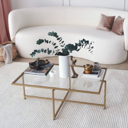 Coffee table SUN 35x94 cm gold/clear