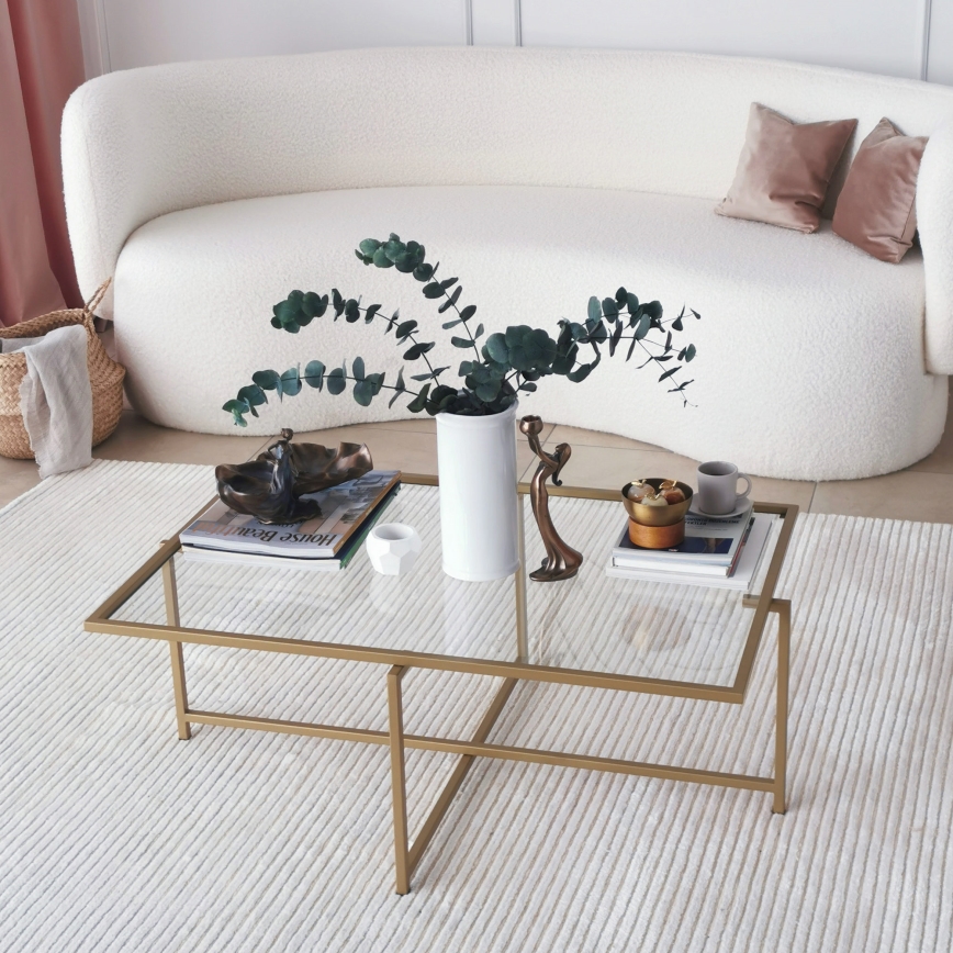 Coffee table SUN 35x94 cm gold/clear