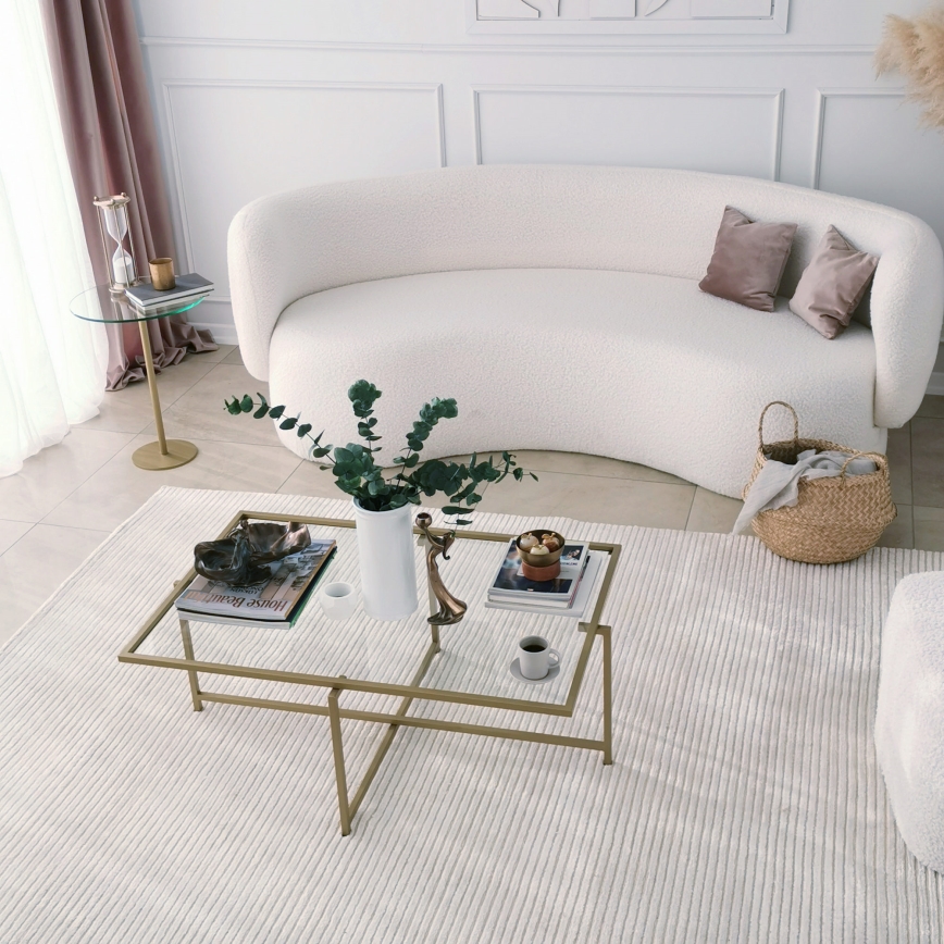 Coffee table SUN 35x94 cm gold/clear