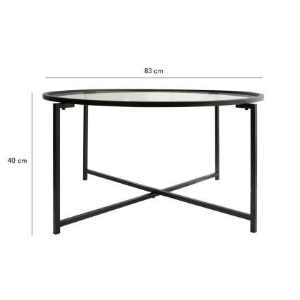 Coffee table SUN 40x83 cm black