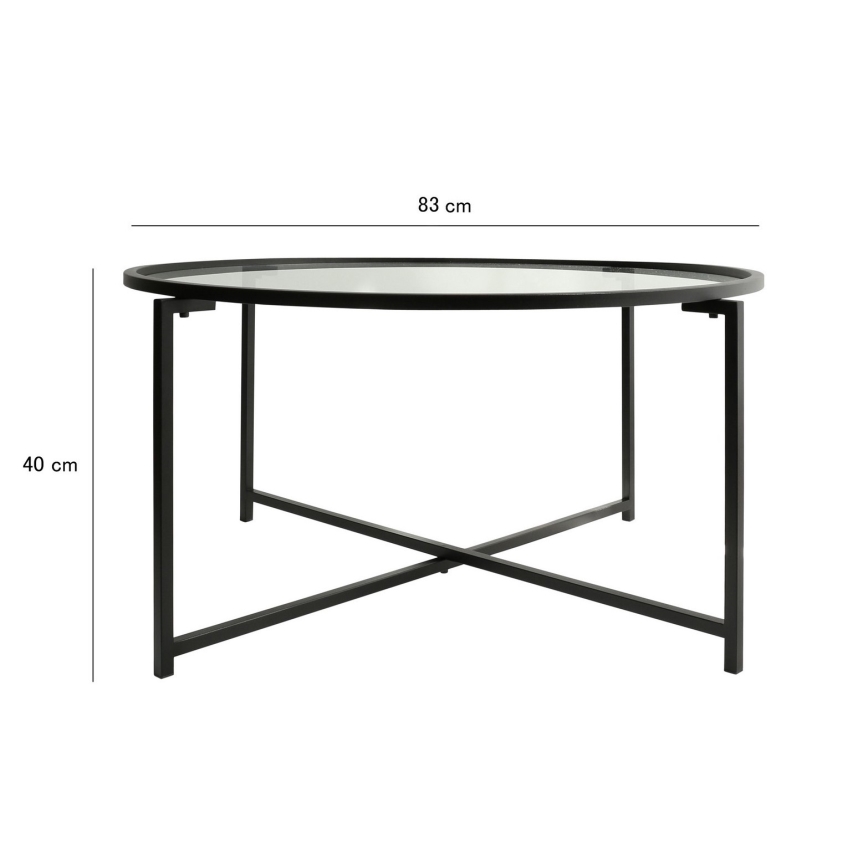 Coffee table SUN 40x83 cm black