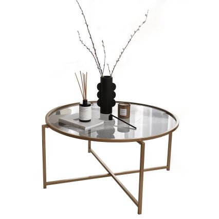 Coffee table SUN 40x83 cm gold/clear