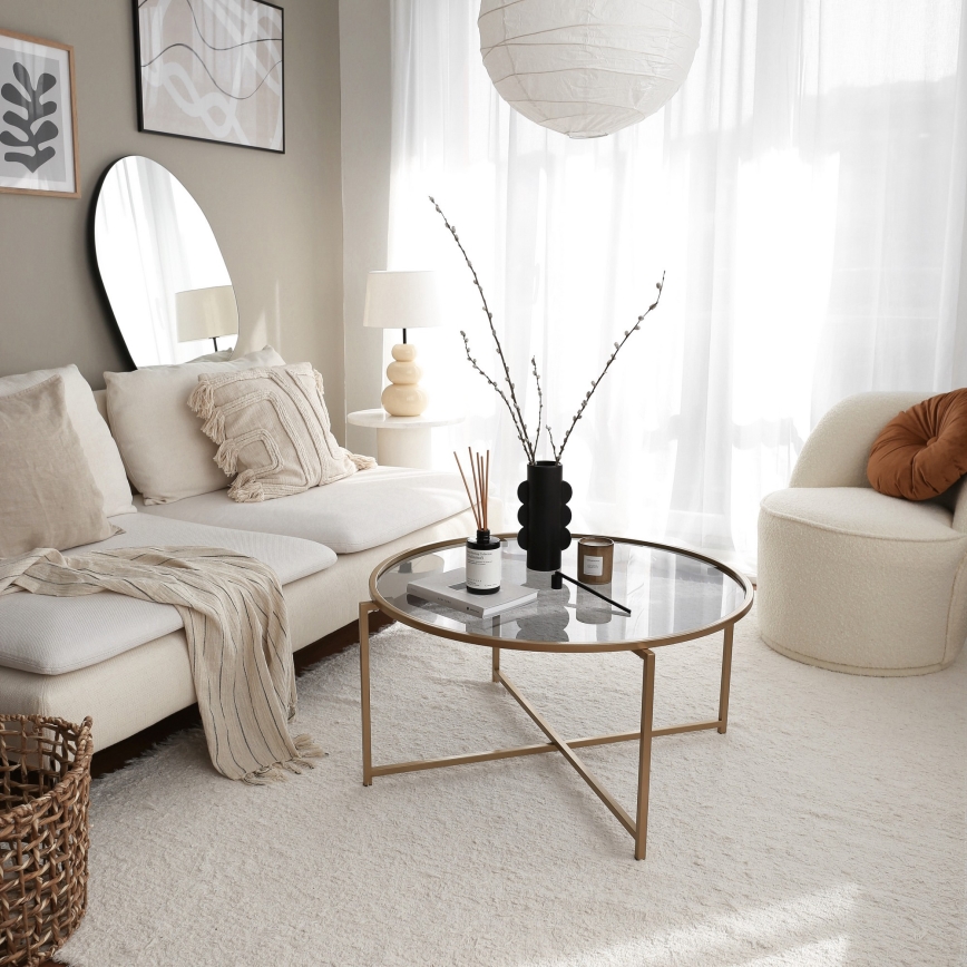 Coffee table SUN 40x83 cm gold/clear