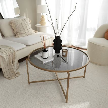 Coffee table SUN 40x83 cm gold/clear