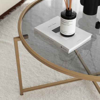 Coffee table SUN 40x83 cm gold/clear