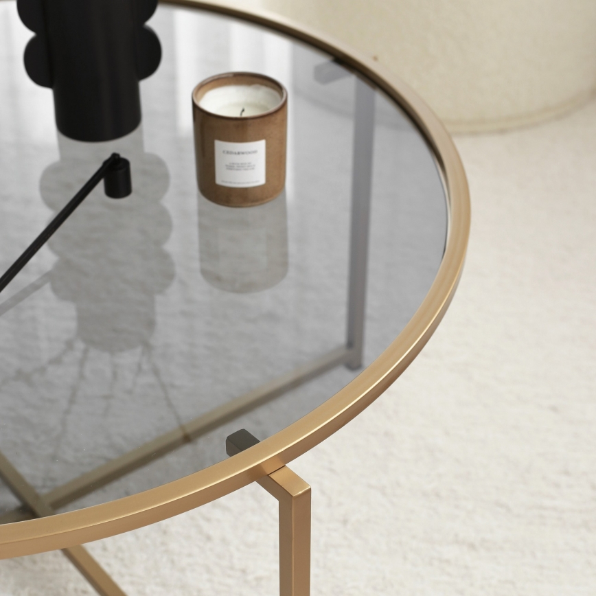 Coffee table SUN 40x83 cm gold/clear