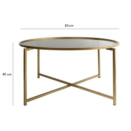 Coffee table SUN 40x83 cm gold/clear