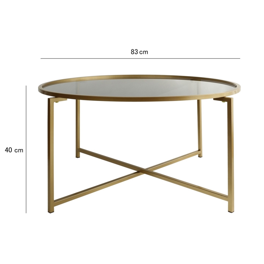 Coffee table SUN 40x83 cm gold/clear