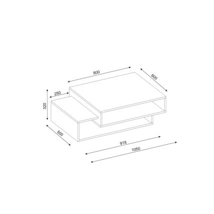 Coffee table TAB 32x105 cm beige/white