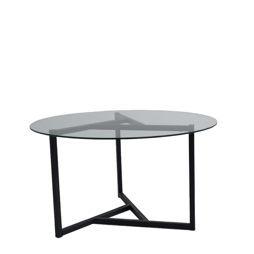 Coffee table TRIO 42x75 cm transparent/black