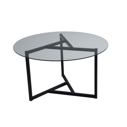 Coffee table TRIO 42x75 cm transparent/black