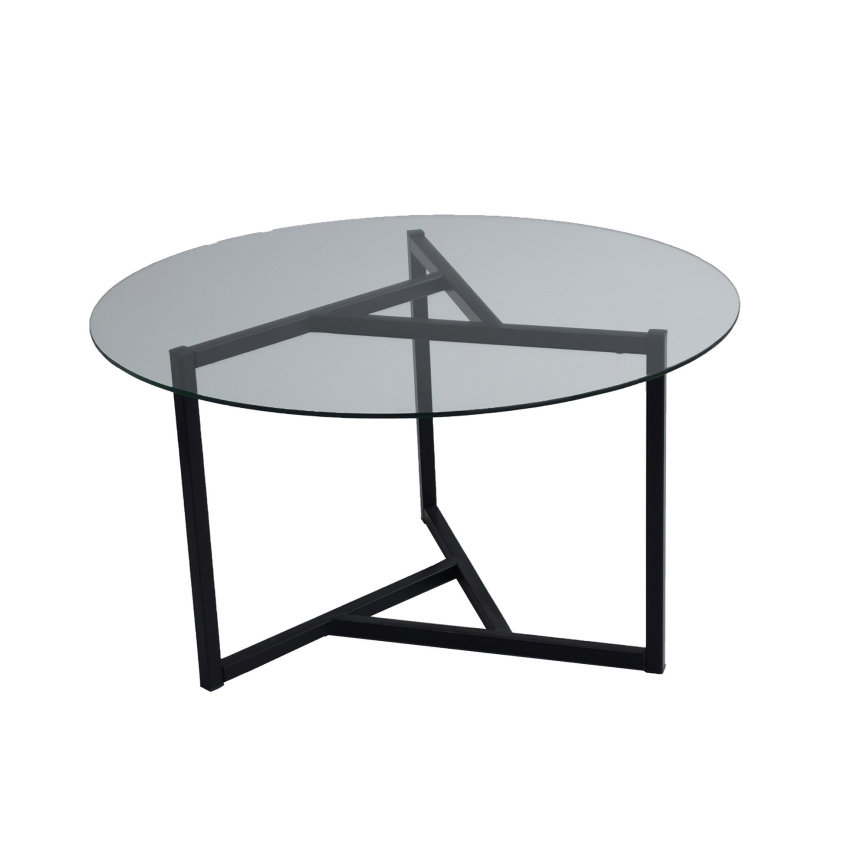 Coffee table TRIO 42x75 cm transparent/black