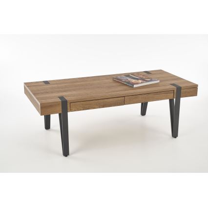Coffee table TULUZA 41x120 cm golden walnut/black