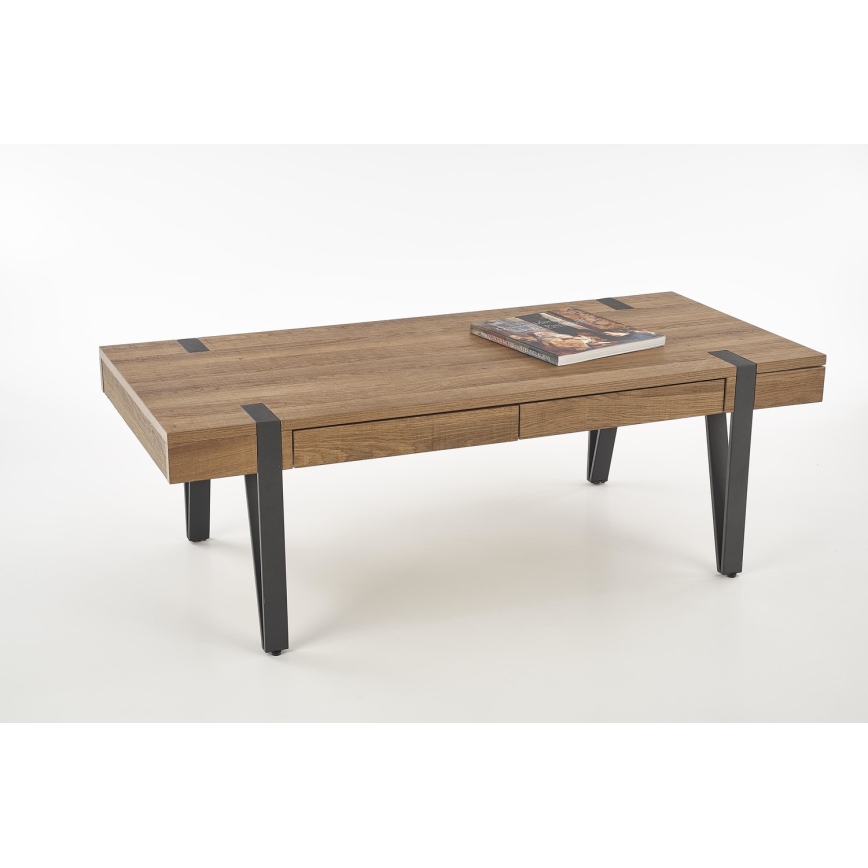 Coffee table TULUZA 41x120 cm golden walnut/black