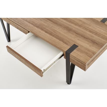 Coffee table TULUZA 41x120 cm golden walnut/black