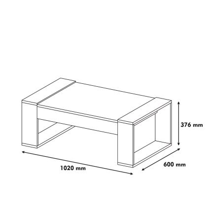 Coffee table VENUS 38x102 cm creamy/brown