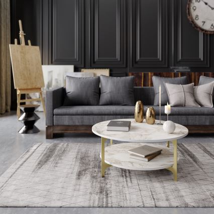 Coffee table VERSY 37x90 cm white/gold