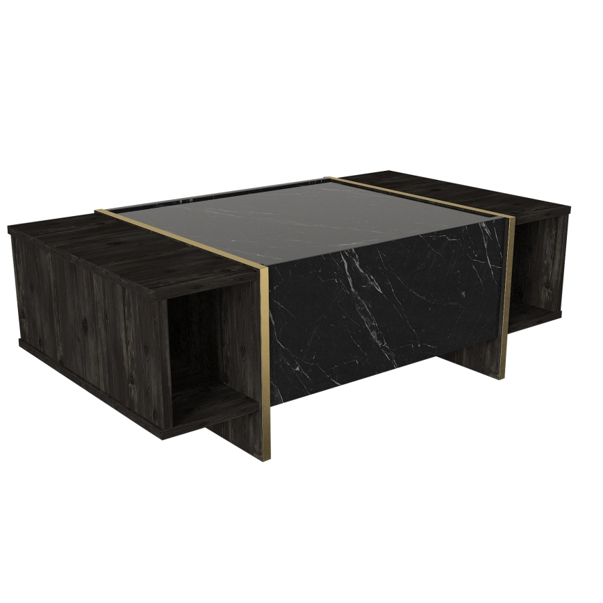 Coffee table VEYRON 37,3x103,8 cm black/gold