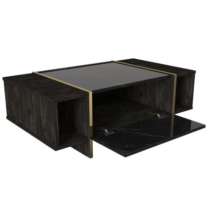 Coffee table VEYRON 37,3x103,8 cm black/gold