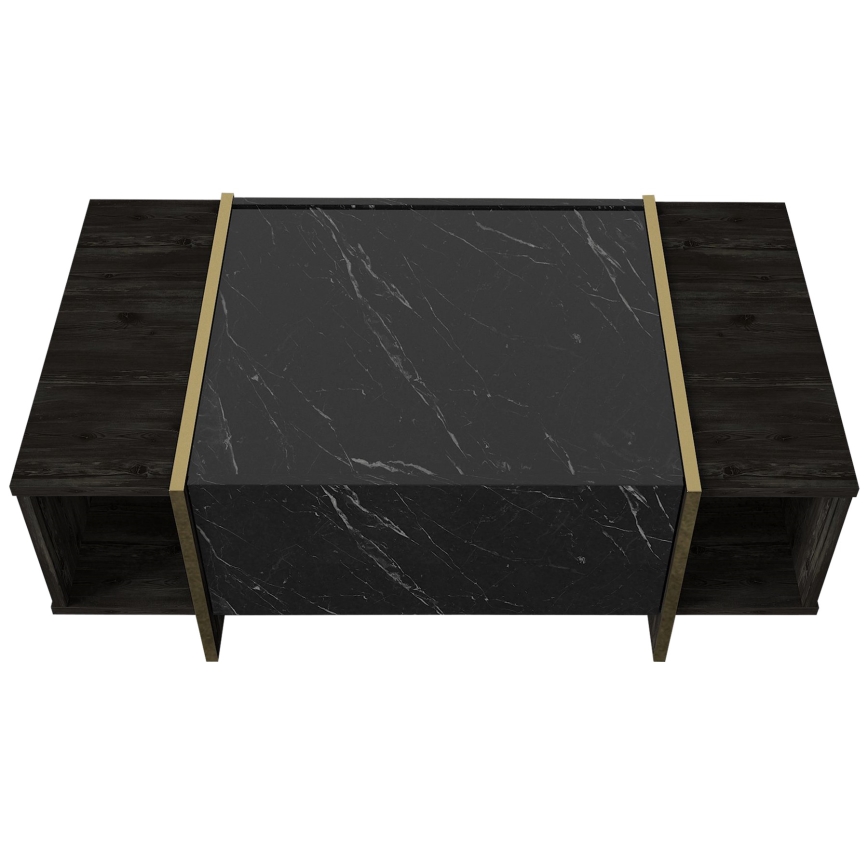 Coffee table VEYRON 37,3x103,8 cm black/gold