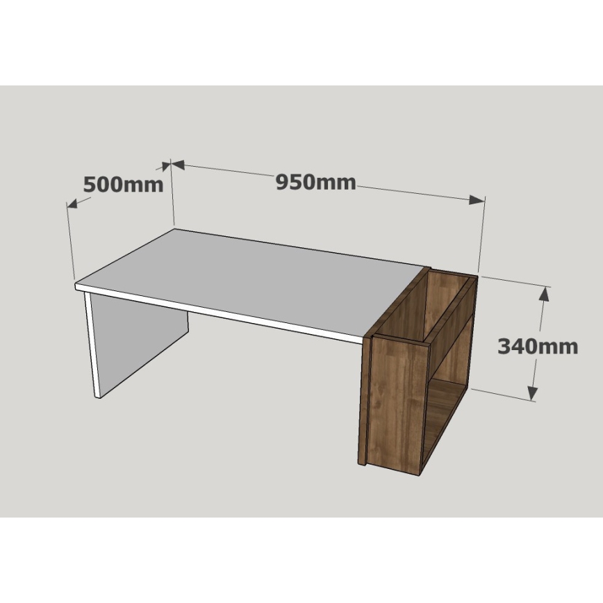 Coffee table VIEW 34x95 cm white