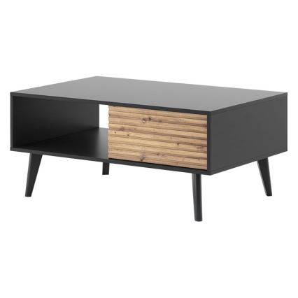 Coffee table WILLOW 46x104 cm black/oak artisan