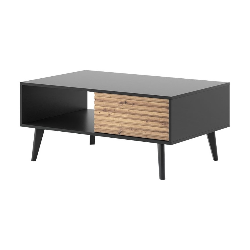 Coffee table WILLOW 46x104 cm black/oak artisan