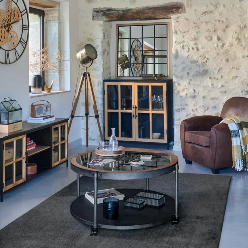 Coffee table with a clock CHRONO 89,5x47 cm