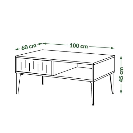 Coffee table with a drawer RONJA taupe/black