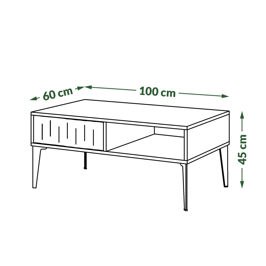 Coffee table with a drawer RONJA taupe/black