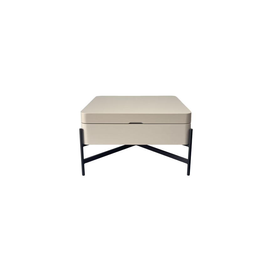 Coffee table with lift-top and shelf OASIS 75x75 cm cream/black