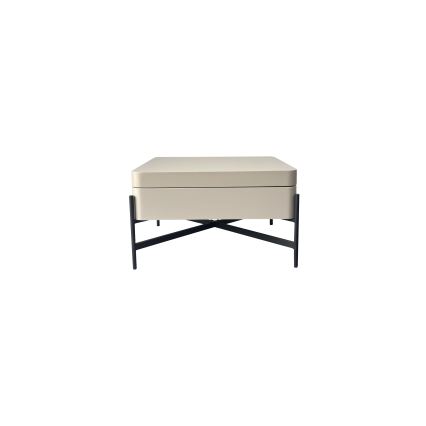 Coffee table with lift-top and shelf OASIS 75x75 cm cream/black