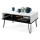 Coffee table with lifting top and shelf HALIJA white/black