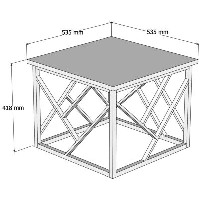 Coffee table WODA 42x53 cm brown/black