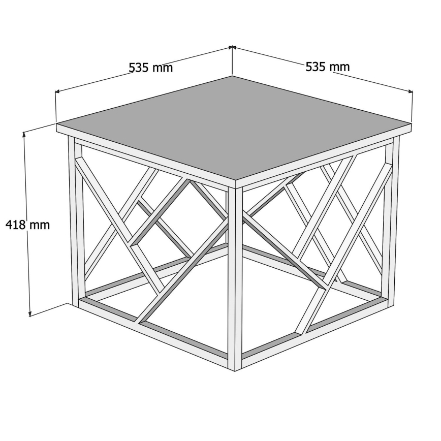 Coffee table WODA 42x53 cm brown/black