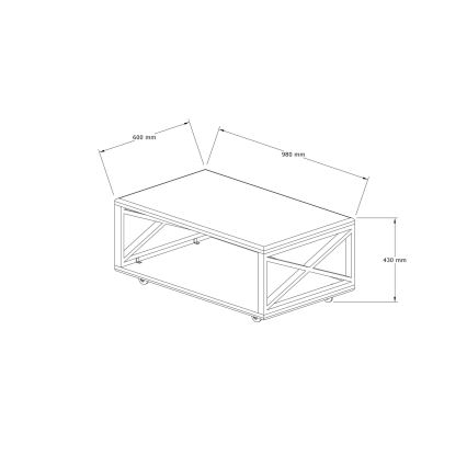Coffee table YUSO 42,5x98 cm pine