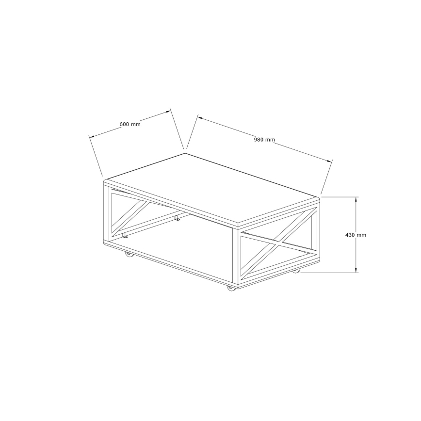 Coffee table YUSO 42,5x98 cm pine