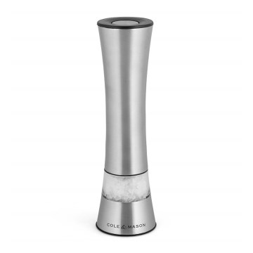 Cole&Mason - Electric salt or pepper grinder BURFORD 4xAAA 18 cm matte chrome