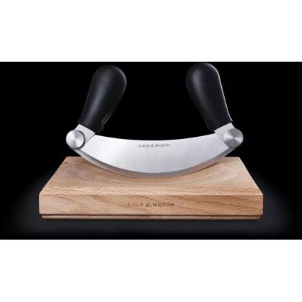 Cole&Mason - Kitchen cutting board and cradle knife 21,5x51,5 cm beech