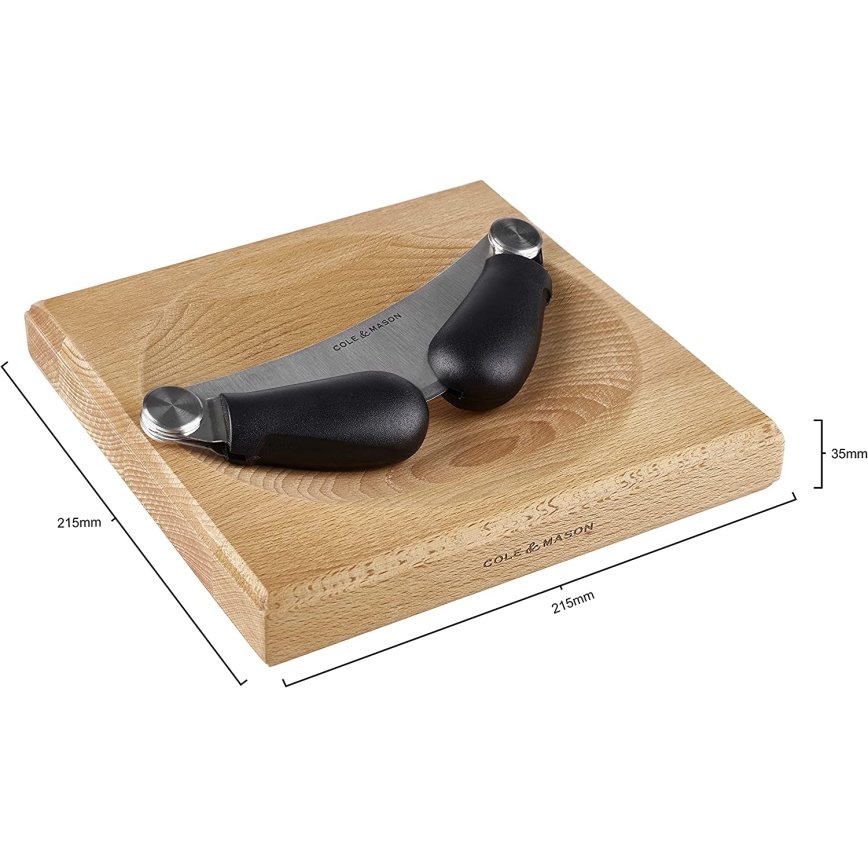 Cole&Mason - Kitchen cutting board and cradle knife 21,5x51,5 cm beech