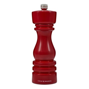 Cole&Mason - Pepper grinder LONDON 18 cm beech/red